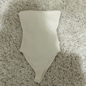 Zara Off-White Strapless Top